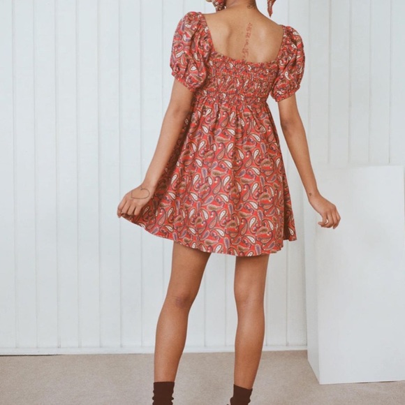 ✨ RARE ✨ REVERSIBLE Strega Nona Paisley Dress WITH POCKETS ! and Bandana - Picture 4 of 7